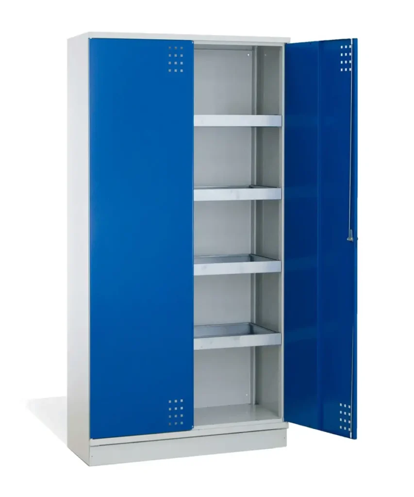 Punte kemikalieskab i blå